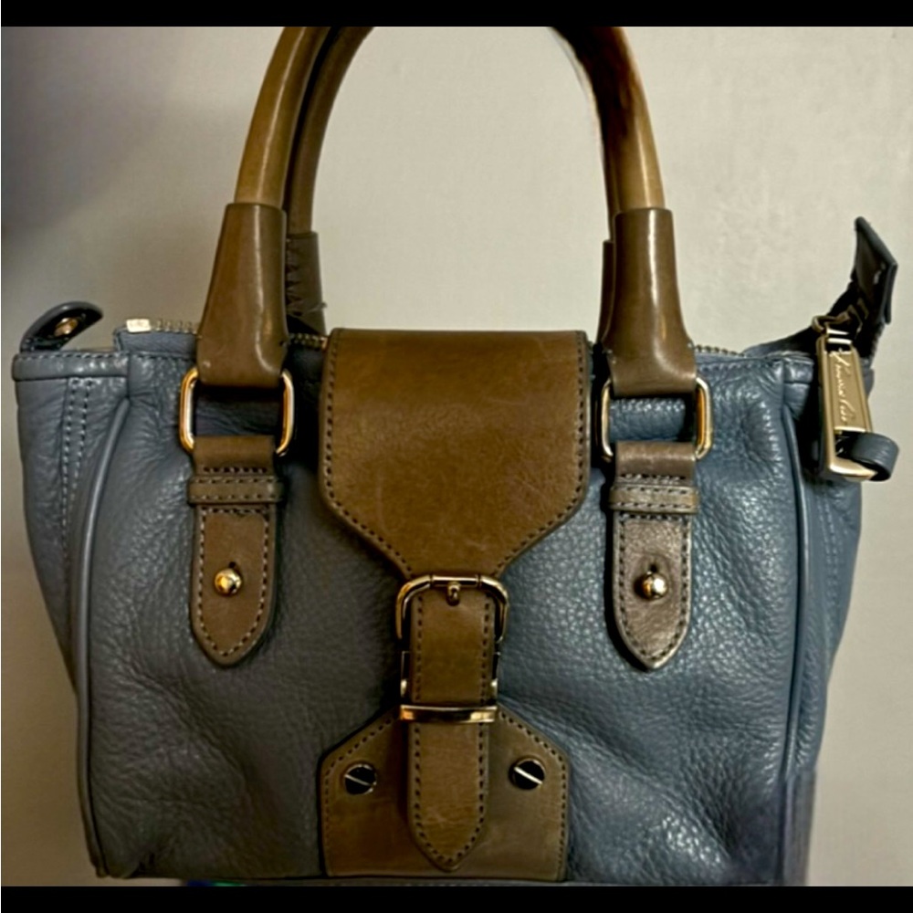 Custom Kenneth Cole Periwinkle and Gray bag with Silver Hardware.